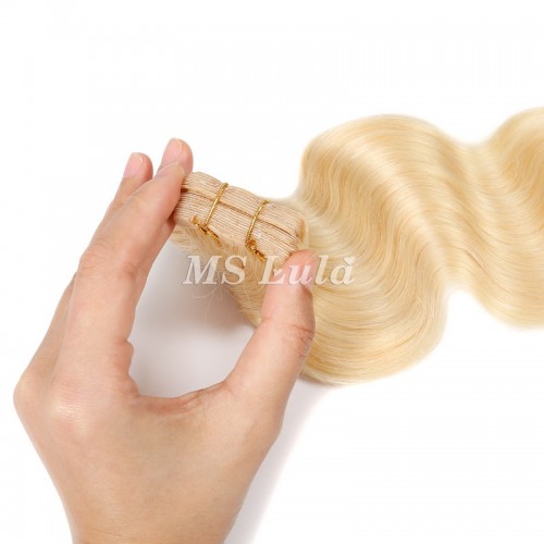 Human Hair #613 Blonde Body Wave Tape In Extensions（20pcs/set） | Human Hair Wig | Lace Front